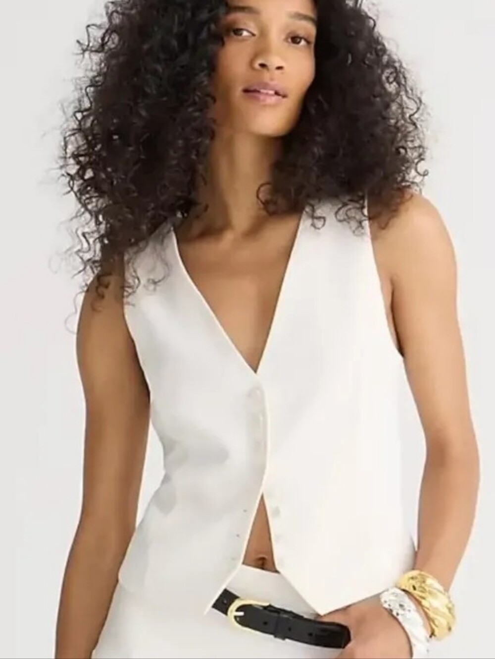 J. Crew Cream Tuxedo Vest In The City Crepe